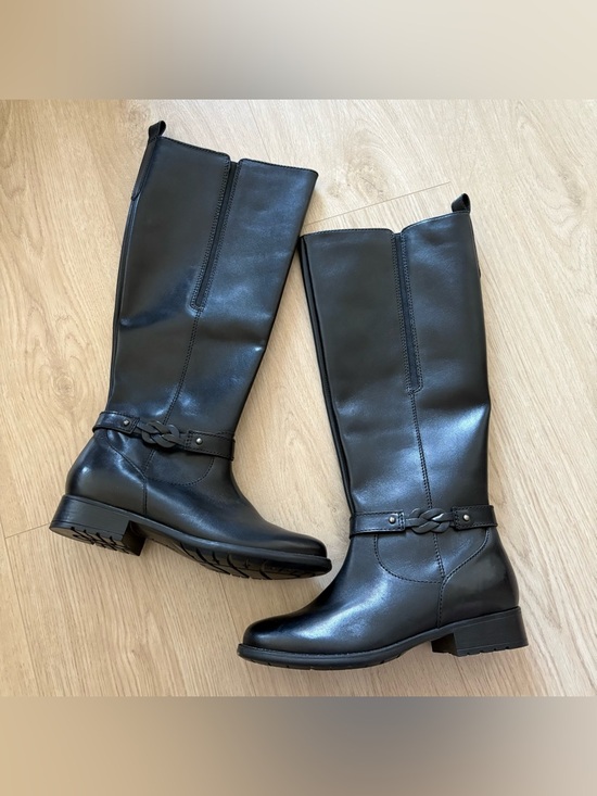 Clarks Shoes - Clarks Black Leather Knee-High Boots